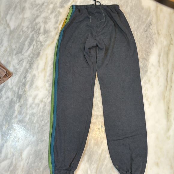 Aviator Nation Charcoal Rainbow Stripe Sweatpants Womens S - Picture 3 of 6
